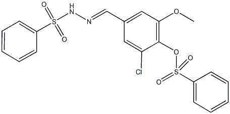 2-chloro-6-methoxy-4-[2-(phenylsulfonyl)carbohydrazonoyl]phenyl benzenesulfonate Structure