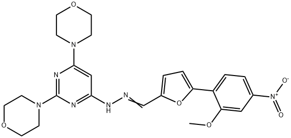 5-{4-nitro-2-methoxyphenyl}-2-furaldehyde (2,6-dimorpholin-4-ylpyrimidin-4-yl)hydrazone Structure