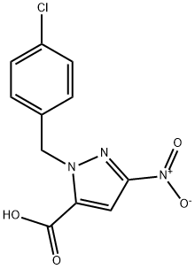 1-(4-chlorobenzyl)-3-nitro-1H-pyrazole-5-carboxylicacid Structure