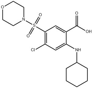 4-chloro-2-(cyclohexylamino)-5-(4-morpholinylsulfonyl)benzoic acid,402723-25-5,结构式