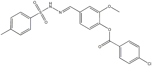 2-methoxy-4-{2-[(4-methylphenyl)sulfonyl]carbohydrazonoyl}phenyl 4-chlorobenzoate Struktur