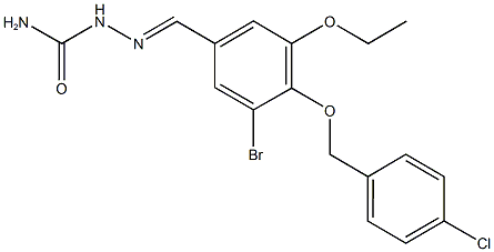 3-bromo-4-[(4-chlorobenzyl)oxy]-5-ethoxybenzaldehydesemicarbazone Structure