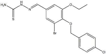 3-bromo-4-[(4-chlorobenzyl)oxy]-5-ethoxybenzaldehyde thiosemicarbazone Structure