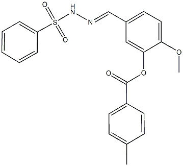 2-methoxy-5-[2-(phenylsulfonyl)carbohydrazonoyl]phenyl 4-methylbenzoate Structure