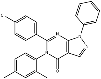 6-(4-chlorophenyl)-5-(2,4-dimethylphenyl)-1-phenyl-1,5-dihydro-4H-pyrazolo[3,4-d]pyrimidin-4-one Structure