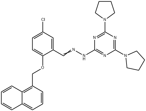 5-chloro-2-(1-naphthylmethoxy)benzaldehyde (4,6-dipyrrolidin-1-yl-1,3,5-triazin-2-yl)hydrazone 化学構造式