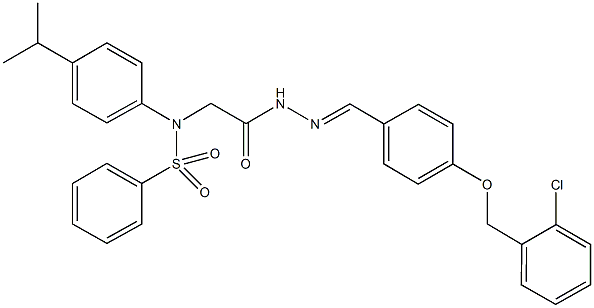 N-[2-(2-{4-[(2-chlorobenzyl)oxy]benzylidene}hydrazino)-2-oxoethyl]-N-(4-isopropylphenyl)benzenesulfonamide 化学構造式