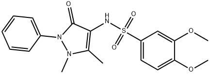 N-(1,5-dimethyl-3-oxo-2-phenyl-2,3-dihydro-1H-pyrazol-4-yl)-3,4-dimethoxybenzenesulfonamide Struktur