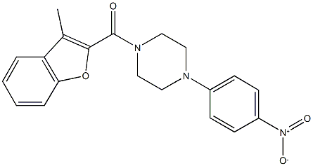 1-{4-nitrophenyl}-4-[(3-methyl-1-benzofuran-2-yl)carbonyl]piperazine Structure