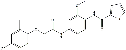 N-(4-{[(4-chloro-2-methylphenoxy)acetyl]amino}-2-methoxyphenyl)-2-furamide Structure