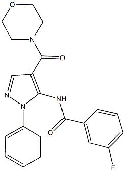 3-fluoro-N-[4-(4-morpholinylcarbonyl)-1-phenyl-1H-pyrazol-5-yl]benzamide Structure