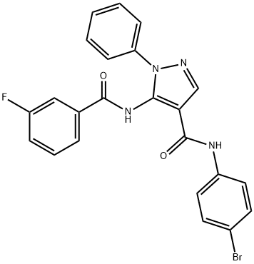 N-(4-bromophenyl)-5-[(3-fluorobenzoyl)amino]-1-phenyl-1H-pyrazole-4-carboxamide Struktur