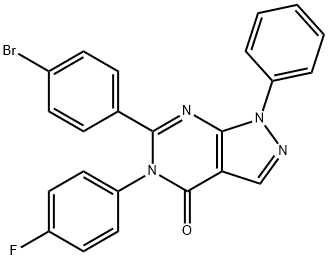 6-(4-bromophenyl)-5-(4-fluorophenyl)-1-phenyl-1,5-dihydro-4H-pyrazolo[3,4-d]pyrimidin-4-one Structure