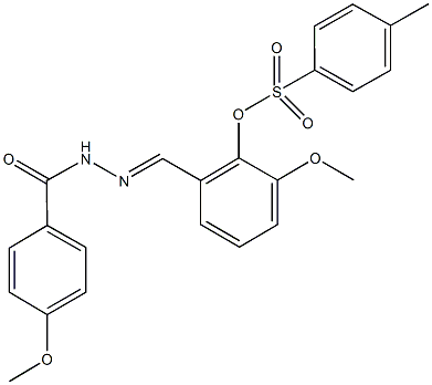 2-methoxy-6-[2-(4-methoxybenzoyl)carbohydrazonoyl]phenyl 4-methylbenzenesulfonate Structure