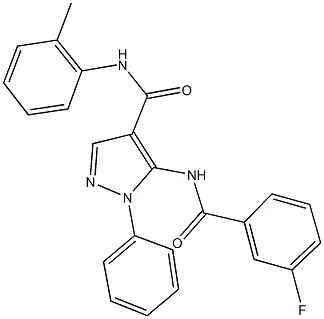 5-[(3-fluorobenzoyl)amino]-N-(2-methylphenyl)-1-phenyl-1H-pyrazole-4-carboxamide 结构式
