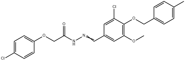 N'-{3-chloro-5-methoxy-4-[(4-methylbenzyl)oxy]benzylidene}-2-(4-chlorophenoxy)acetohydrazide Struktur
