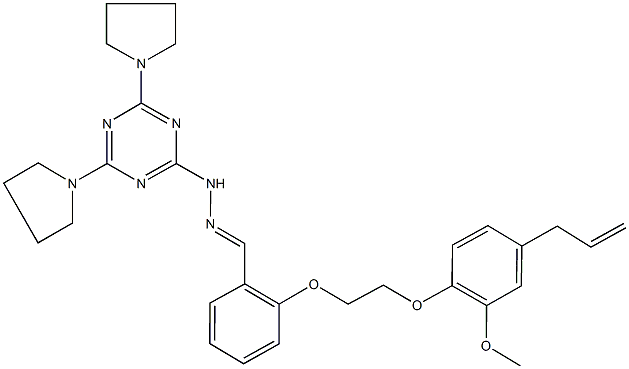 2-[2-(4-allyl-2-methoxyphenoxy)ethoxy]benzaldehyde (4,6-dipyrrolidin-1-yl-1,3,5-triazin-2-yl)hydrazone Struktur