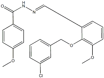 N'-{2-[(3-chlorobenzyl)oxy]-3-methoxybenzylidene}-4-methoxybenzohydrazide 化学構造式
