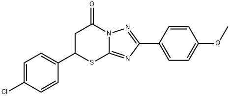 5-(4-chlorophenyl)-2-(4-methoxyphenyl)-5,6-dihydro-7H-[1,2,4]triazolo[5,1-b][1,3]thiazin-7-one 化学構造式