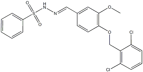 N'-{4-[(2,6-dichlorobenzyl)oxy]-3-methoxybenzylidene}benzenesulfonohydrazide 化学構造式