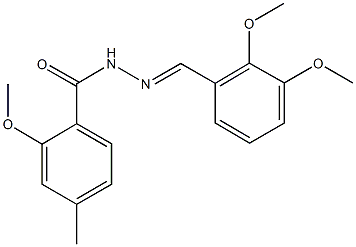 N'-(2,3-dimethoxybenzylidene)-2-methoxy-4-methylbenzohydrazide Structure