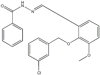 N'-{2-[(3-chlorobenzyl)oxy]-3-methoxybenzylidene}benzohydrazide Struktur