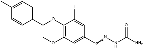 3-iodo-5-methoxy-4-[(4-methylbenzyl)oxy]benzaldehyde semicarbazone Struktur