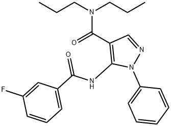 5-[(3-fluorobenzoyl)amino]-1-phenyl-N,N-dipropyl-1H-pyrazole-4-carboxamide Structure