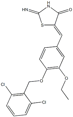 5-{4-[(2,6-dichlorobenzyl)oxy]-3-ethoxybenzylidene}-2-imino-1,3-thiazolidin-4-one Struktur