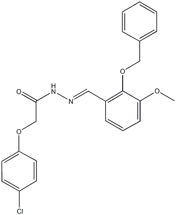 N'-[2-(benzyloxy)-3-methoxybenzylidene]-2-(4-chlorophenoxy)acetohydrazide Struktur