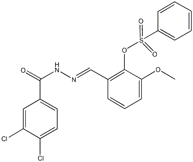 2-[2-(3,4-dichlorobenzoyl)carbohydrazonoyl]-6-methoxyphenyl benzenesulfonate,404358-50-5,结构式