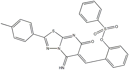 2-[(5-imino-2-(4-methylphenyl)-7-oxo-5H-[1,3,4]thiadiazolo[3,2-a]pyrimidin-6(7H)-ylidene)methyl]phenyl benzenesulfonate|