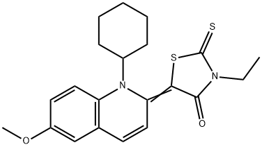 5-(1-cyclohexyl-6-methoxy-2(1H)-quinolinylidene)-3-ethyl-2-thioxo-1,3-thiazolidin-4-one,404850-21-1,结构式