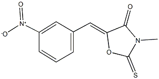 5-{3-nitrobenzylidene}-3-methyl-2-thioxo-1,3-oxazolidin-4-one Structure