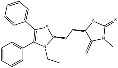 5-[2-(3-ethyl-4,5-diphenyl-1,3-thiazol-2(3H)-ylidene)ethylidene]-3-methyl-2-thioxo-1,3-thiazolidin-4-one,404850-32-4,结构式