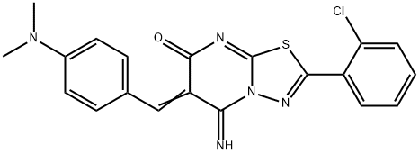 2-(2-chlorophenyl)-6-[4-(dimethylamino)benzylidene]-5-imino-5,6-dihydro-7H-[1,3,4]thiadiazolo[3,2-a]pyrimidin-7-one Structure