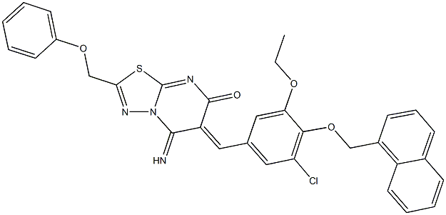 6-[3-chloro-5-ethoxy-4-(1-naphthylmethoxy)benzylidene]-5-imino-2-(phenoxymethyl)-5,6-dihydro-7H-[1,3,4]thiadiazolo[3,2-a]pyrimidin-7-one|