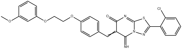 404899-89-4 2-(2-chlorophenyl)-5-imino-6-{4-[2-(3-methoxyphenoxy)ethoxy]benzylidene}-5,6-dihydro-7H-[1,3,4]thiadiazolo[3,2-a]pyrimidin-7-one