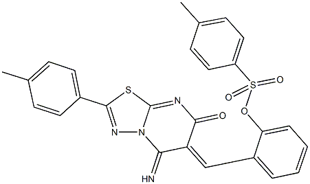 2-[(5-imino-2-(4-methylphenyl)-7-oxo-5H-[1,3,4]thiadiazolo[3,2-a]pyrimidin-6(7H)-ylidene)methyl]phenyl 4-methylbenzenesulfonate Structure