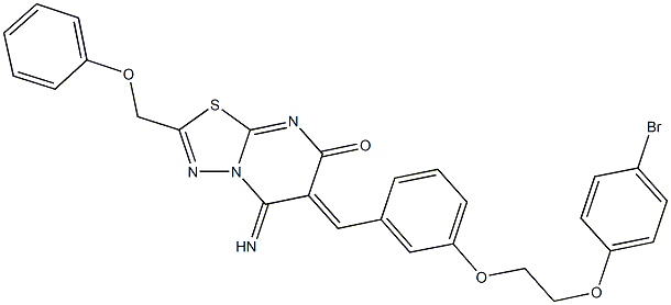 404903-85-1 6-{3-[2-(4-bromophenoxy)ethoxy]benzylidene}-5-imino-2-(phenoxymethyl)-5,6-dihydro-7H-[1,3,4]thiadiazolo[3,2-a]pyrimidin-7-one