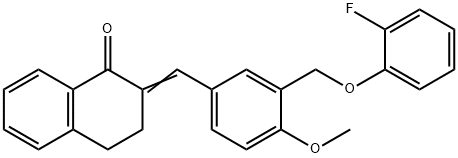 2-{3-[(2-fluorophenoxy)methyl]-4-methoxybenzylidene}-3,4-dihydro-1(2H)-naphthalenone,404917-69-7,结构式