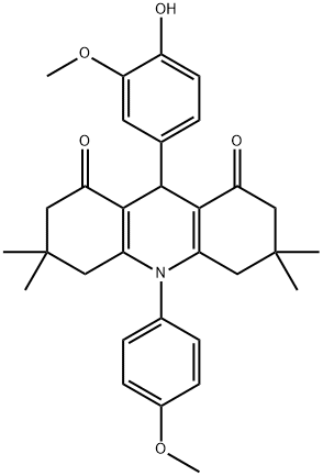 404921-26-2 9-(4-hydroxy-3-methoxyphenyl)-10-(4-methoxyphenyl)-3,3,6,6-tetramethyl-3,4,6,7,9,10-hexahydro-1,8(2H,5H)-acridinedione