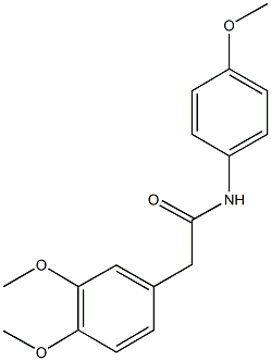 2-(3,4-ジメトキシフェニル)-N-(4-メトキシフェニル)アセトアミド 化学構造式