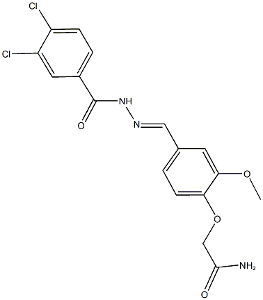 2-{4-[2-(3,4-dichlorobenzoyl)carbohydrazonoyl]-2-methoxyphenoxy}acetamide|