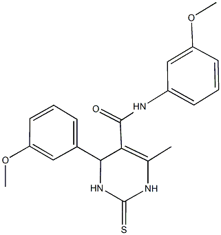 N,4-bis(3-methoxyphenyl)-6-methyl-2-thioxo-1,2,3,4-tetrahydropyrimidine-5-carboxamide Structure