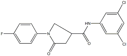 N-(3,5-dichlorophenyl)-1-(4-fluorophenyl)-5-oxopyrrolidine-3-carboxamide 结构式