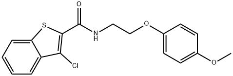 3-chloro-N-[2-(4-methoxyphenoxy)ethyl]-1-benzothiophene-2-carboxamide,405277-30-7,结构式