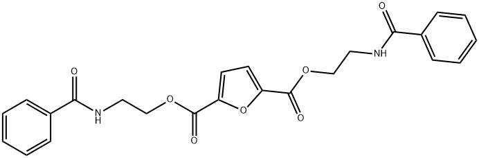 bis[2-(benzoylamino)ethyl] 2,5-furandicarboxylate Structure