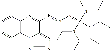 N-[bis(diethylamino)(3-tetraazolo[1,5-a]quinoxalin-4-yl-2-triazenylidene)phosphoranyl]-N,N-diethylamine Struktur