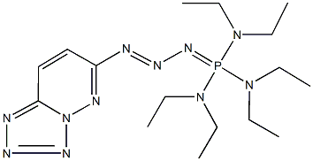 N-[bis(diethylamino)(3-tetraazolo[1,5-b]pyridazin-6-yl-2-triazenylidene)phosphoranyl]-N,N-diethylamine 化学構造式